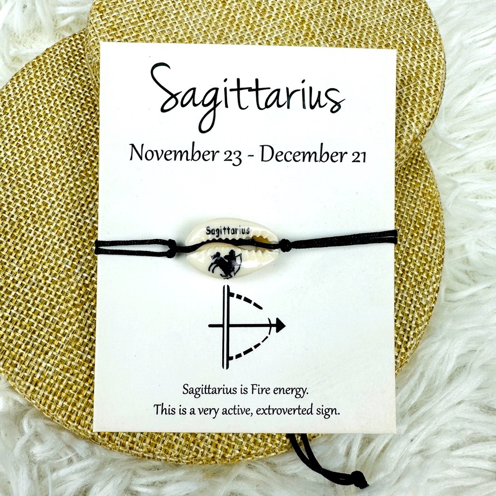 Sagittarius Bracelet Anklet Zodiac Sign Shell Jewelry Astrology Birthday